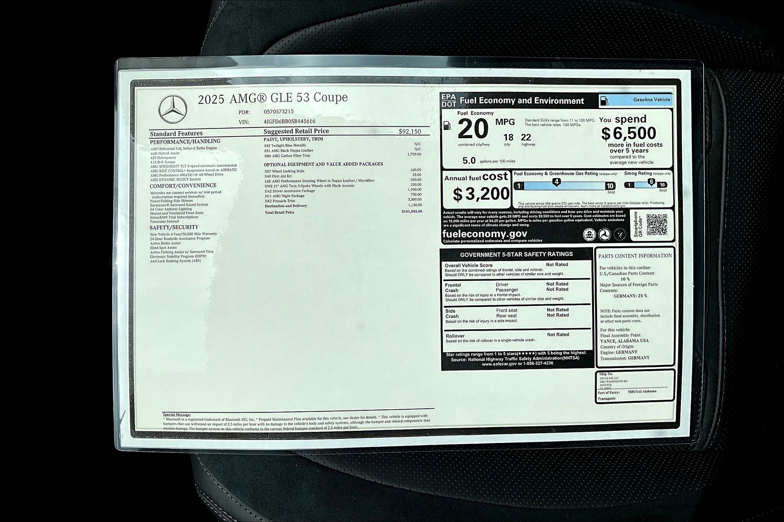 New 2025 Mercedes-Benz GLE AMG® GLE 53 4MATIC+ Coupe Coupe in